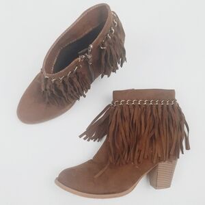 Pierre dumas brown tassle booties